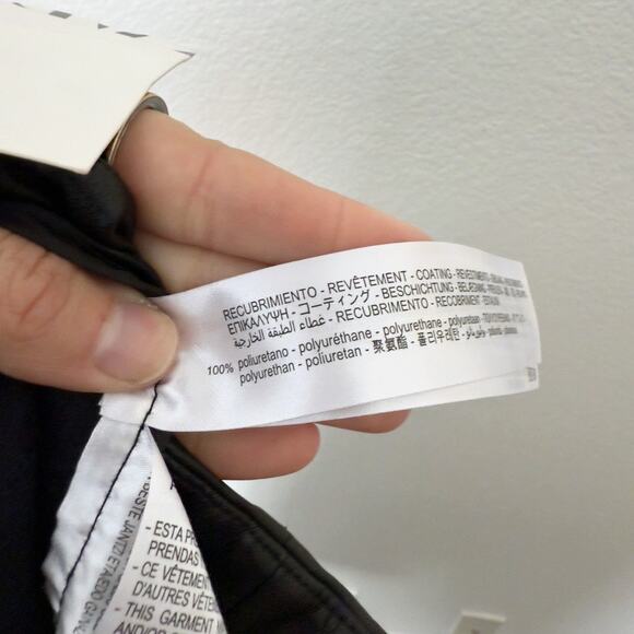 [Zara] Black Faux Leather Front Slit Pencil Midi Skirt NWT Edgy Classic Chic XL - Picture 12 of 12